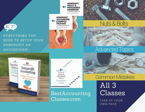 Bundle Nonprofit / Online How to Setup QuickBooks for a Nonprofit or Church- Classes, Books, and Resources